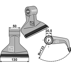 Hammerschlegel verstärkt für Mulcher 130x50mm SAUERBURGER EM63 – Nachbau  