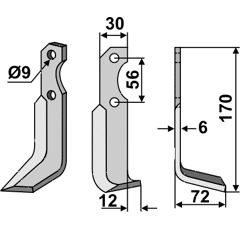 Fräsmesser - rechts BER22R Bertolini by Muzzi