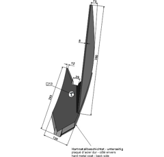 Pointe de soc droite K12PM LEMKEN 3374444 - BlackSteel©