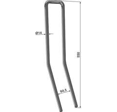 Griffe Ø14mm pour semoir BEDNAR KM210003 adaptable - Blacksteel©