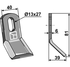 Couteau Y pour broyeur CARROY ET GIRAUDON 36795 adaptable - Blacksteel©