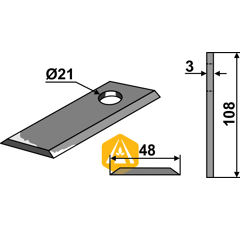 Couteau pour faucheuse NEW HOLLAND 495.806 adaptable - Blacksteel©
