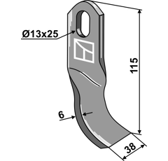 Fléau 115 x 38 x 6 mm pour broyeur SPEARHEAD 7770715 adaptable