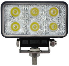 Arbeitsscheinwerfer Rechteckig 6 LEDs 12 - 24V 18W 1000 Lumen