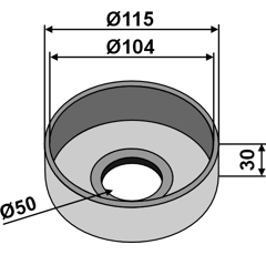 Cubierta de cojinete para cultivador KVERNELAND KK121133 adaptable
