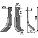 Fräsmesser Rechts 180 x 35 Grillo Nachbau