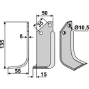 Fräsmesser Links 135 x 50 Badalini Nachbau