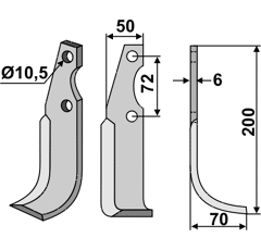 Fräsmesser Rechts 200 x 50 Casorzo Nachbau