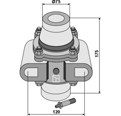 Cojinete completo 75 x 120 mm para rastrojador adaptable
