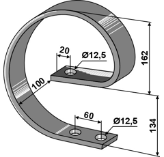 Ressort de renforcement 60 x 12 mm pour cultivateur adaptable