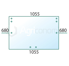 Vitre arrière pour machine agricole STEYR 1-34-171-087 adaptable