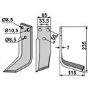 Fräsmesser - rechts FAH01R Fahr Nachbau