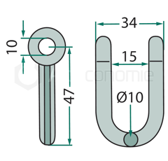 Manille 47x35 pour broyeur AGRIA adaptable 