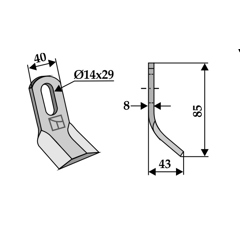 Fléau pour broyeur FERRI 0901049 adaptable