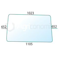 Pare-brise clair pour machine agricole FIAT - FORD 5108663 adaptable