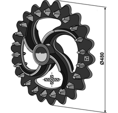 Rueda crosskill Ø 480 mm para rodillo desmenuzador DAL-BO 18101 adaptable
