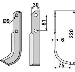 Fräsmesser Rechts 220 x 30 Bertolini Nachbau