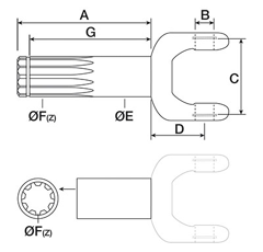 Semi-arbre 178 mm pour machine agricole CASE IH - DEUTZ - JOHN DEERE 3216599R91 adaptable