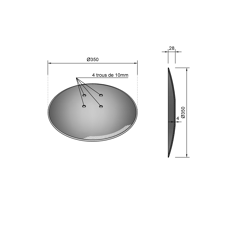 Disque lisse ∅350x4 pour déchaumeur EA 86 adaptable