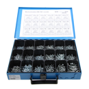 Blechschrauben-Sortiment, 1450 Stück18-fach sortiert, im Blechkasten 