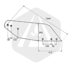 Versoir charrue FENET droit 15605404 adaptable