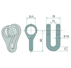Manille 60x35 pour broyeur BOMFORD adaptable 