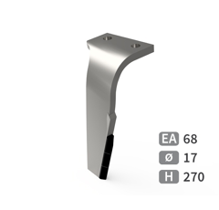 Dent de herse rotative Gauche 3 plaquettes carbure triangulaires KUHN 52549510 adaptable