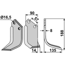 Fräsmesser - rechts KUH73R Kuhn Nachbau