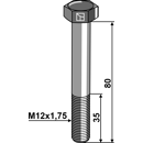 Boulon de sûreté M12 sans écrou 80 mm adaptable - BlackSteel©