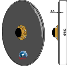 Disque lisse complet Ø382x3,5 mm pour semoir JOHN DEERE AA20242 adaptable - Blacksteel©