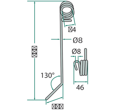 Dent 500 x 8 mm pour herse HATZENBICHLER 9310 adaptable 