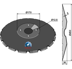 Gezahnte Scheibe Ø450x5 - 156661 | Väderstad - Nachbau