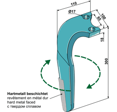 Kreiseleggenzinken, beschichtet - rechts RH95DERHR 