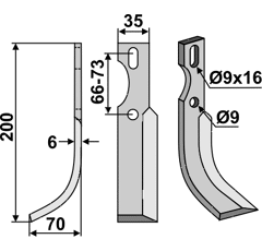 Fräsmesser Links 200 x 35 Diesse Nachbau