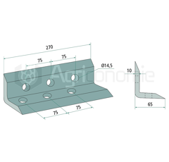 Lame 270 x 65 x 10 mm pour cureuse rotative MALETTI adaptable