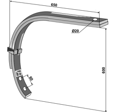 Ressort double 55 x 50 mm pour cultivateur adaptable