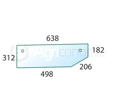 Vitre arrière pour machine agricole VALTRA 32054020 adaptable
