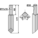 Rotorzinken Rechts / Links 177 x 30 Celli Nachbau