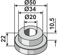 Buchse 22x20 für Häcksler BOMFORD – Nachbau  