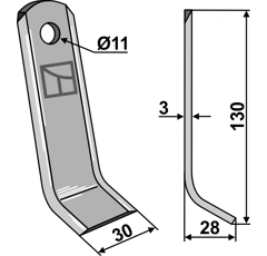 Couteau Y pour broyeur KVERNELAND MA6101080 adaptable - Blacksteel©