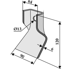 Klinge 120x64mm - 2129-234X | JF - Nachbau