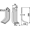 Fräsmesser Rechts 200 x 70 Maletti Nachbau