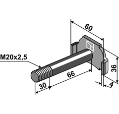 Bolzen 66x16 für Mulcher TEHNOS Nachbau  