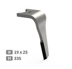 Dent de herse rotative Droite avec 3 plaquettes carbure triangulaires, fixation rapide SULKY 980320 adaptable