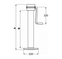 Béquille à manivelle latérale A.M.A pour remorque