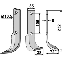 Fräsmesser Rechts 232 x 35 Bonfiglioli, Calderoni Nachbau