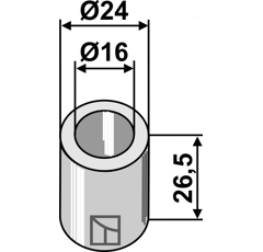 Entretoise 26,5x16 pour broyeur KUHN adaptable - Blacksteel©