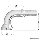 Pressnippel Bogen, 90° DN32IL114SAEFLH90 Alfagomma