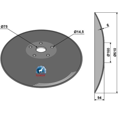 Disque lisse ∅610x6 pour déchaumeur ∅ 75 adaptable - Blacksteel©