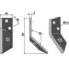 Walker Futtermischwagenmesser, links